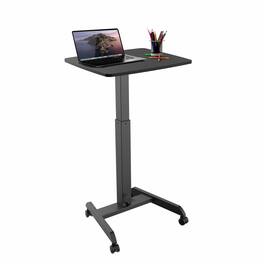 Mount-It! - Adjustable Rolling Laptop Desk with Mobile Stand, Height Adjustment & Locking Casters for Home or Office - Black