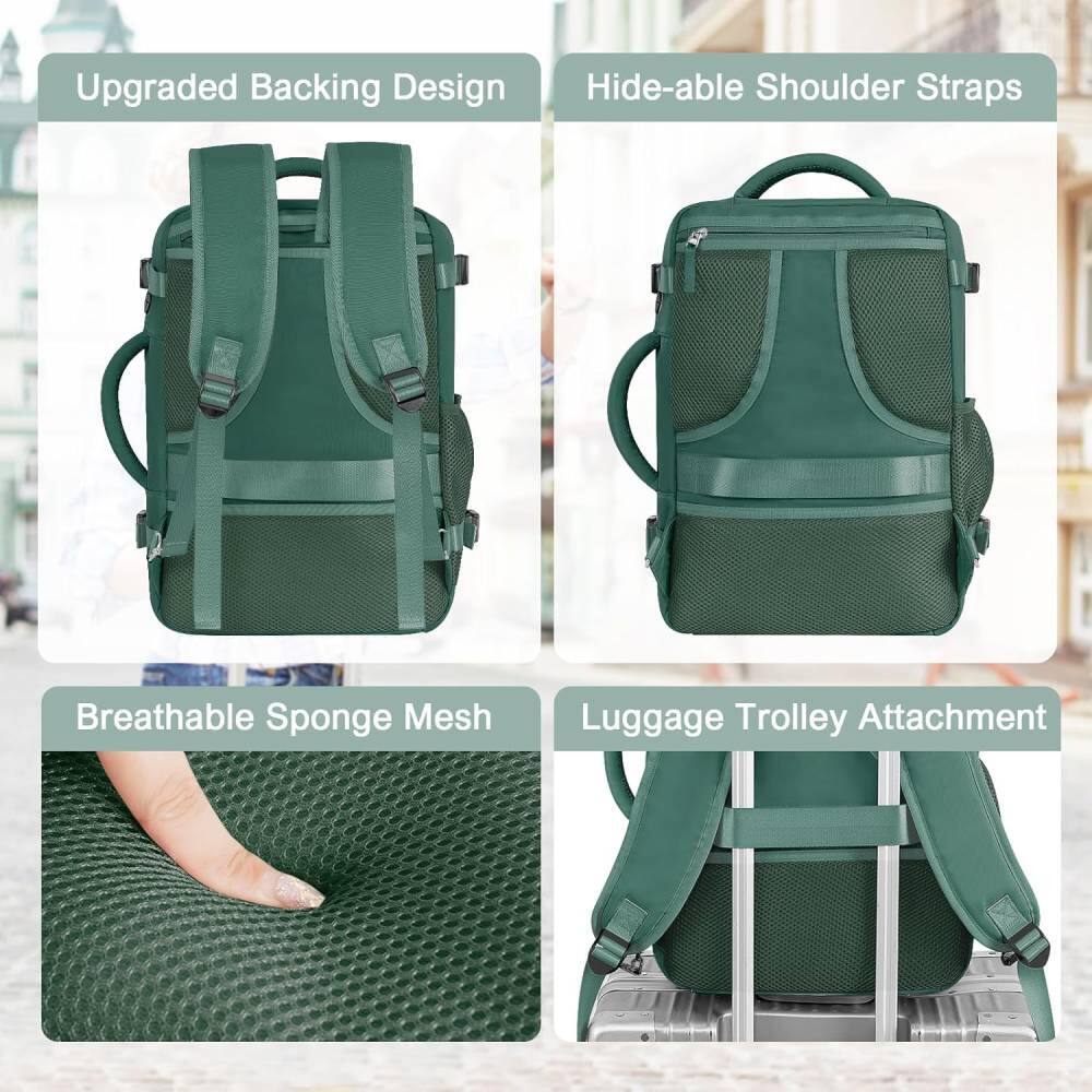 - Upgraded Backing Design
- Hide-able Shoulder Straps
- Breathable Sponge Mesh
- Luggage Trolley Attachment
