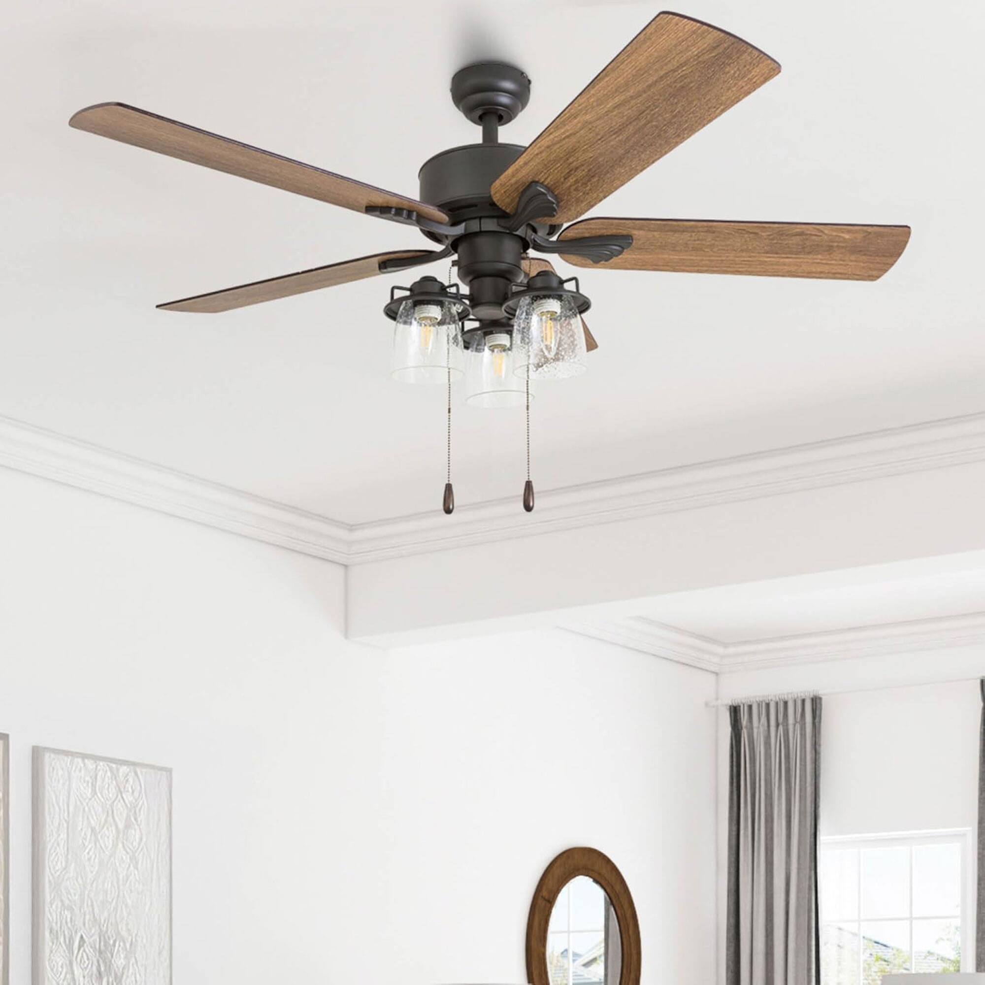 Alt View 6. Prominence Home - Prominence Home River Run 52" Farmhouse Ceiling Fan with Pull Chain, Bronze - Bronze.