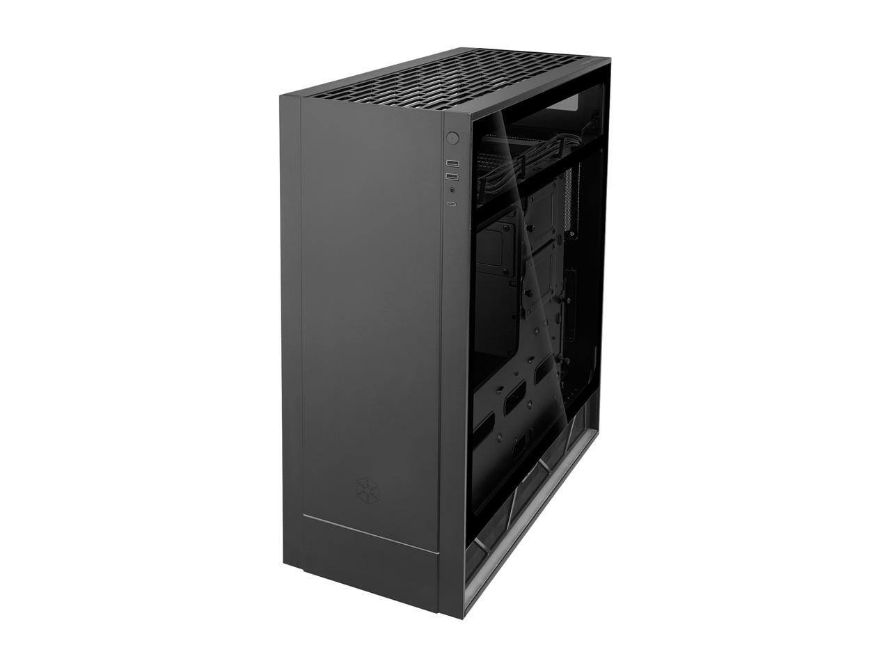 Alt View 6. SilverStone - SilverStone ALTA F1 SST-ALF1B-G Black Aluminuml / Steel / Tempered Glass ATX Mid Tower Computer Case - Black.