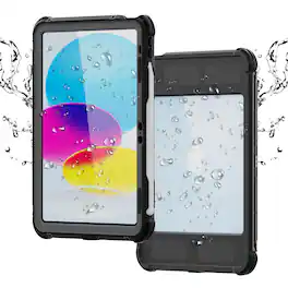 Dteck - Waterproof Case for iPad A16 11th/10th Generation 2025/2022, Full Body Protection with Swivel Bracket and Shoulder Strap - Black