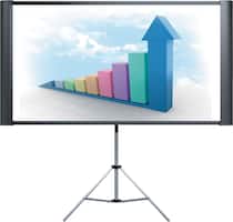 Epson - Duet 80" Portable Projector Screen - Black - Front_Zoom
