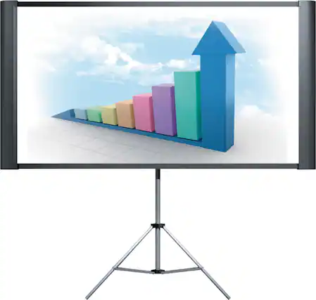 Front. Epson - Duet 80" Portable Projector Screen - Black.