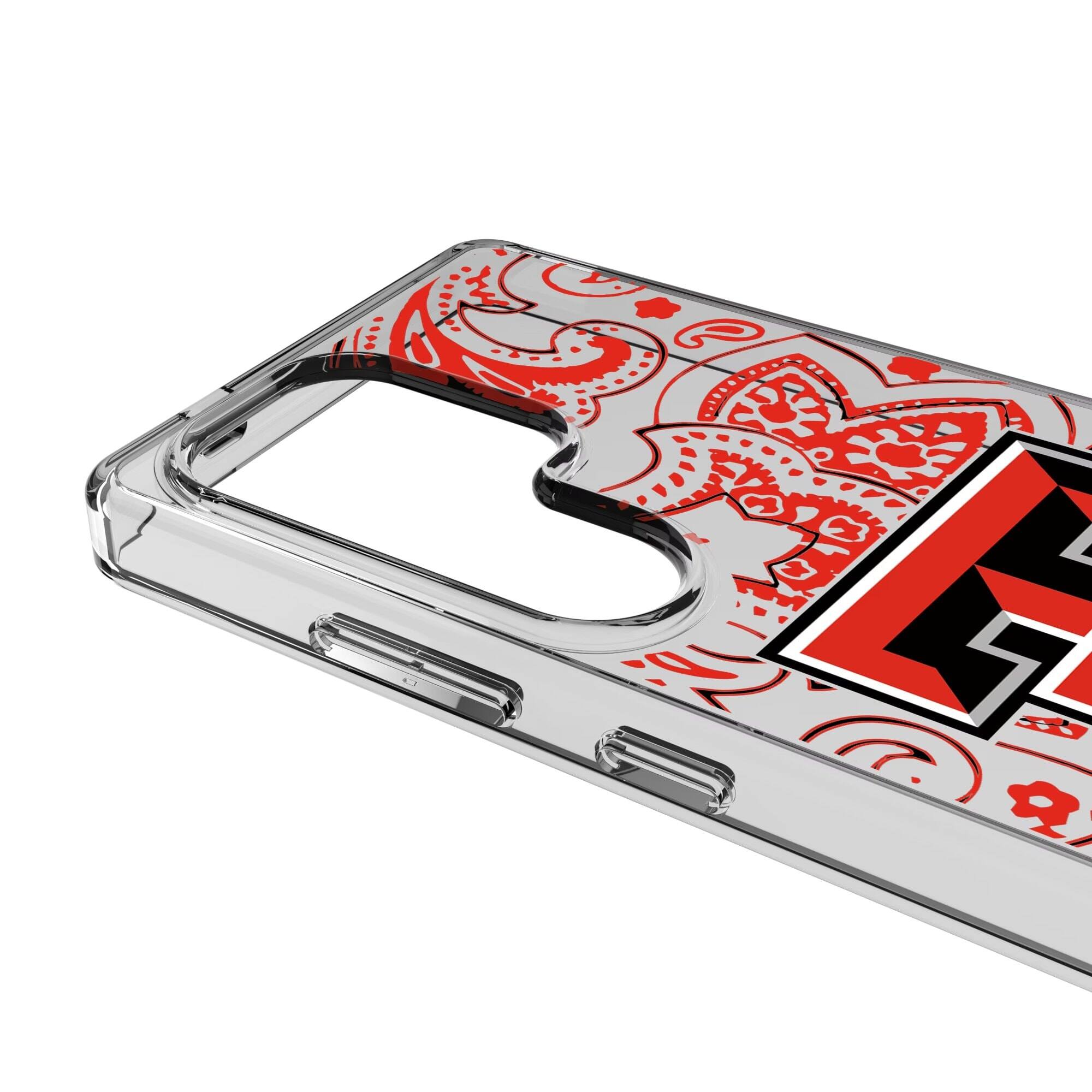 Alt View 2. Keyscaper - Texas Tech Red Raiders Paisley Galaxy Clear Case - S23 - Multicolor.