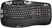 Logitech - K350 Ergonomic Full-size Membrane Wireless Keyboard - Black