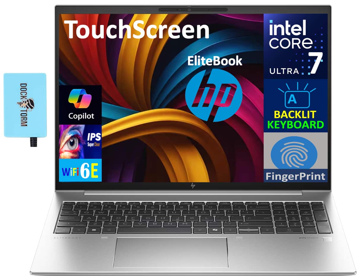 HP - EliteBook 860 Laptop 16.0 WUXGA (Intel Ultra 7 155U, 64GB DDR5, 2TB PCIe SSD, Win 11 Pro) w/USB Hub - Silver
