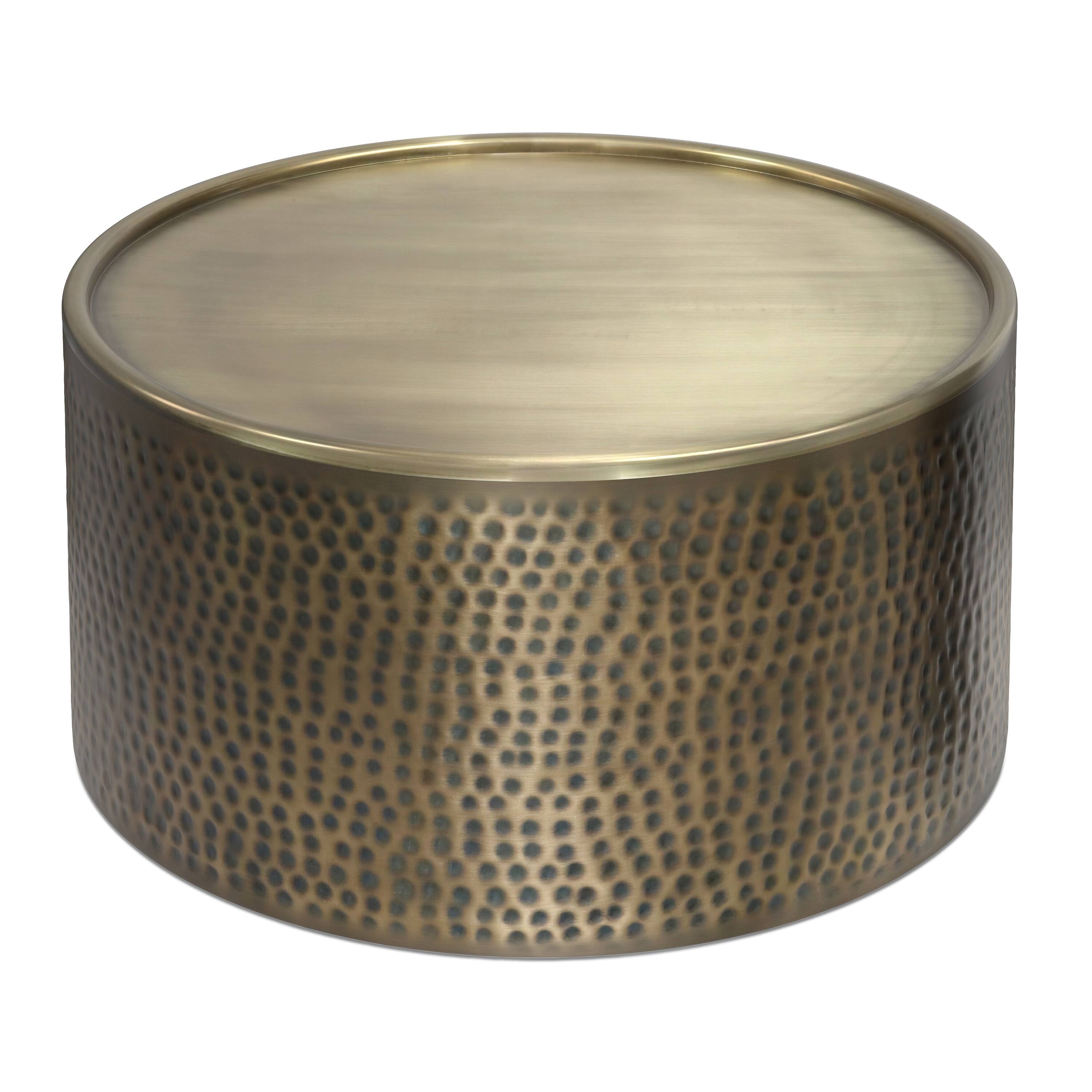 Alt View 4. Simpli Home - Corbin 32 inch Wide Boho Contemporary Coffee Table in Hammered Antique Gold Iron, Assembled - Hammered Antique Gold.