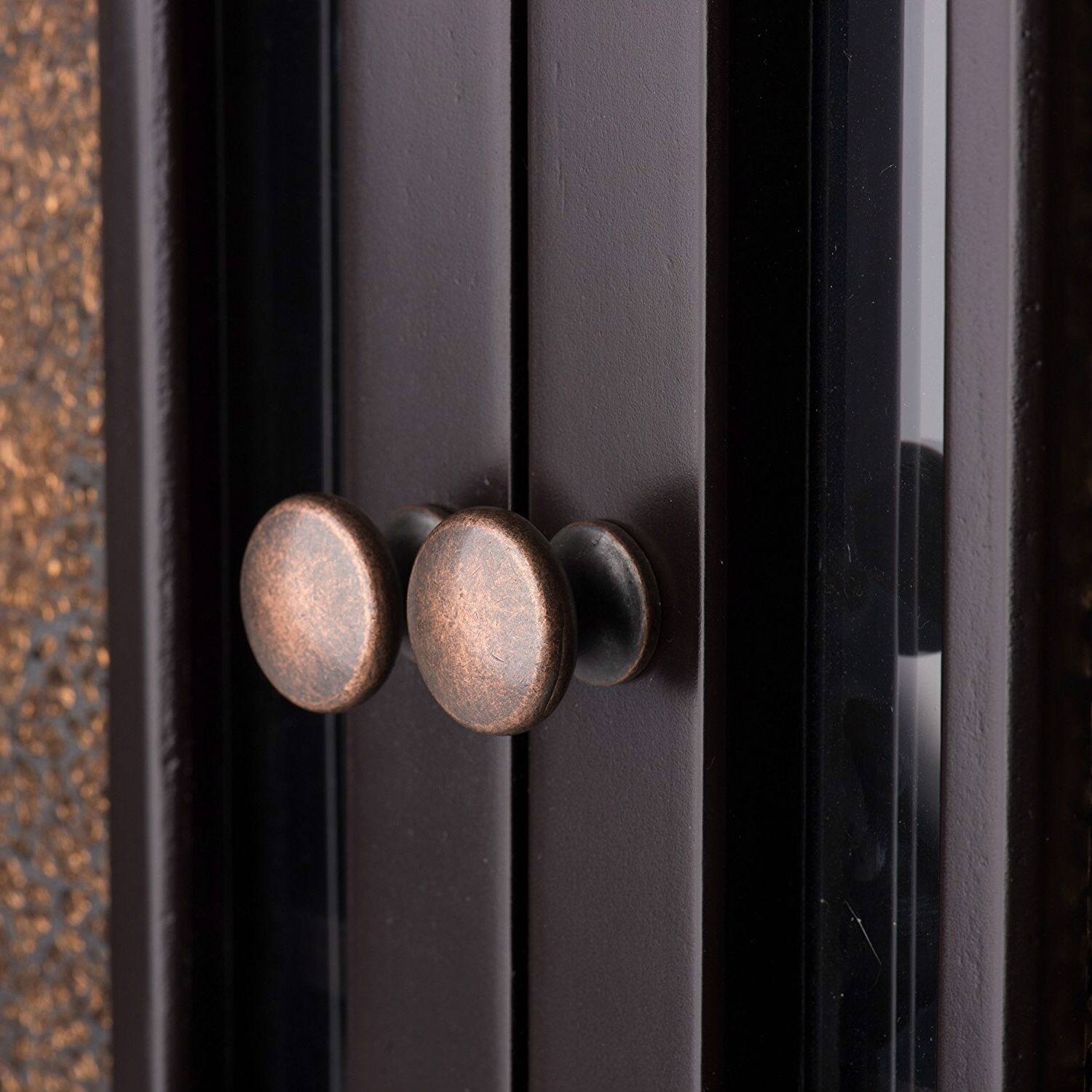 Left. SlickBlue - Sleek Bathroom Wall Cabinet with Amber Mosaic Glass Accents - Espresso.