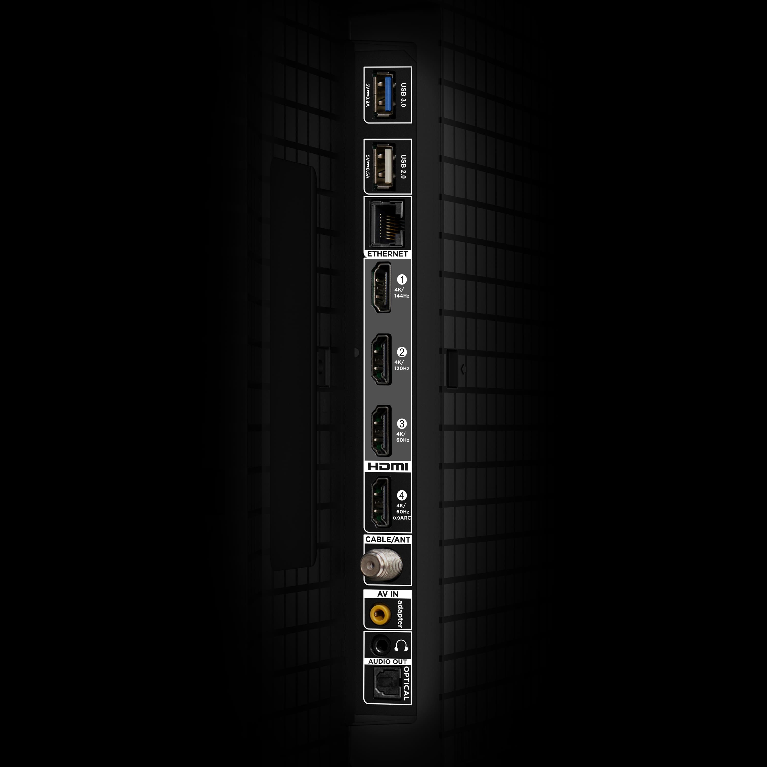 I USB 3.1 Gen 1, Ethernet 10/100/1000 Mbps, HDMI 2.0, 3.5mm Audio Out, Optical Out.