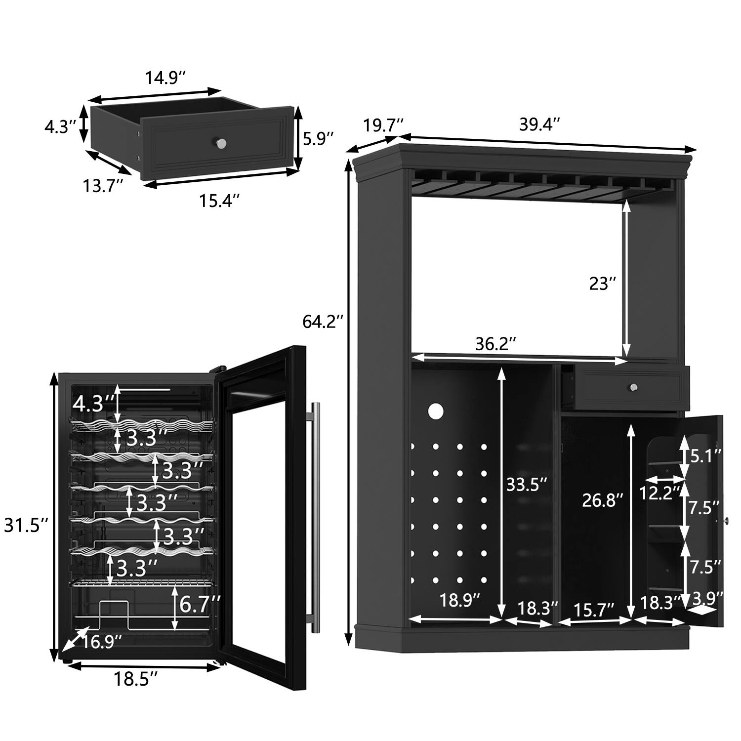 14.9"  
4.3"  
5.9"  
19.7"  
39.4"  
13.7"  
15.4"  
23"  
64.2"  
36.2"  
4.3"  
3.3"  
3.3"  
3.3"  
31.5"  
3.3"  
3.3"  
6.7"  
18.9"  
15.1"  
33.5"  
26.8"  
12.2"  
7.5"  
7.5"  
18.3"  
3.9"  
18.3"  
15.7"  
16.9"  
18.5"