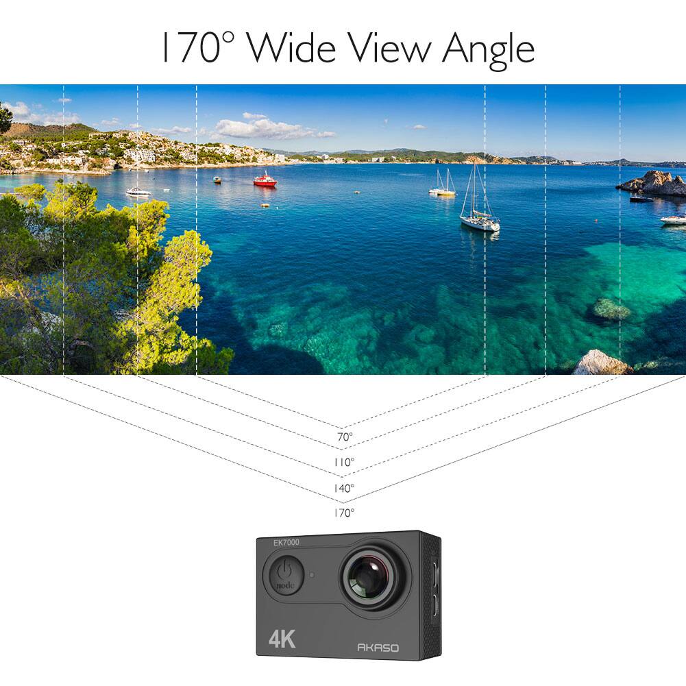 Alt View 12. AKASO - EK7000 SE 4K Waterproof Action Camera with Remote - Black.