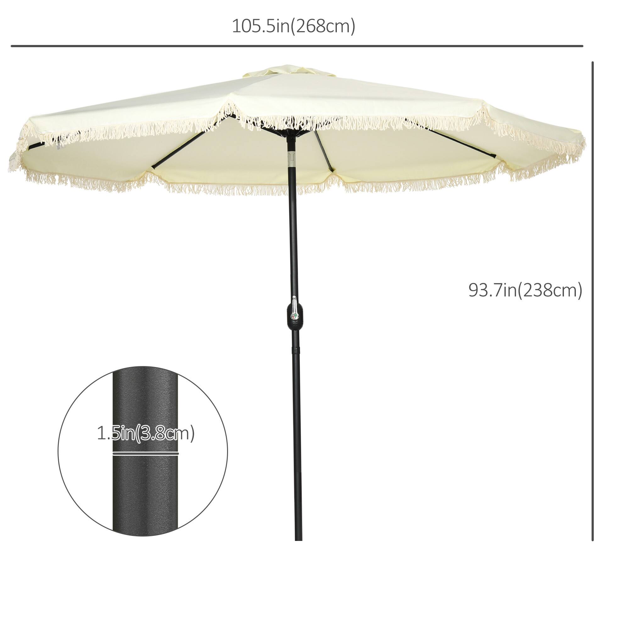 105.5in (268cm)  
93.7in (238cm)  
1.5in (3.8cm)