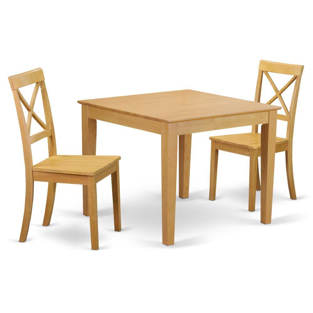 Back. East West Furniture - Dining Room Set Oak - Brown.