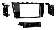 Front. Metra - Dash Kit for Select 2014-2018 Mitsubishi Mirage DIN DDIN - Gray.