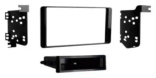 Front. Metra - Dash Kit for Select 2014-2021 Mitsubishi Outlander DIN DDIN - Charcoal.