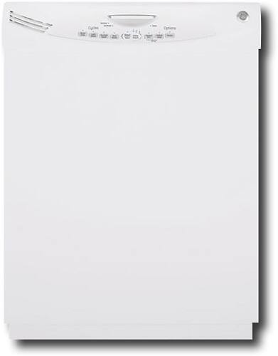 Front Standard. GE - 24" Tall Tub Built-In Dishwasher - White-on-White.