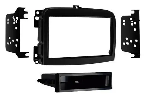 Front. Metra - Dash Kit for Select 2014-2021 Fiat 500L DIN DDIN - Black.
