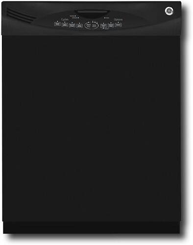 Front Standard. GE - 24" Tall Tub Built-In Dishwasher - Black-on-Black.