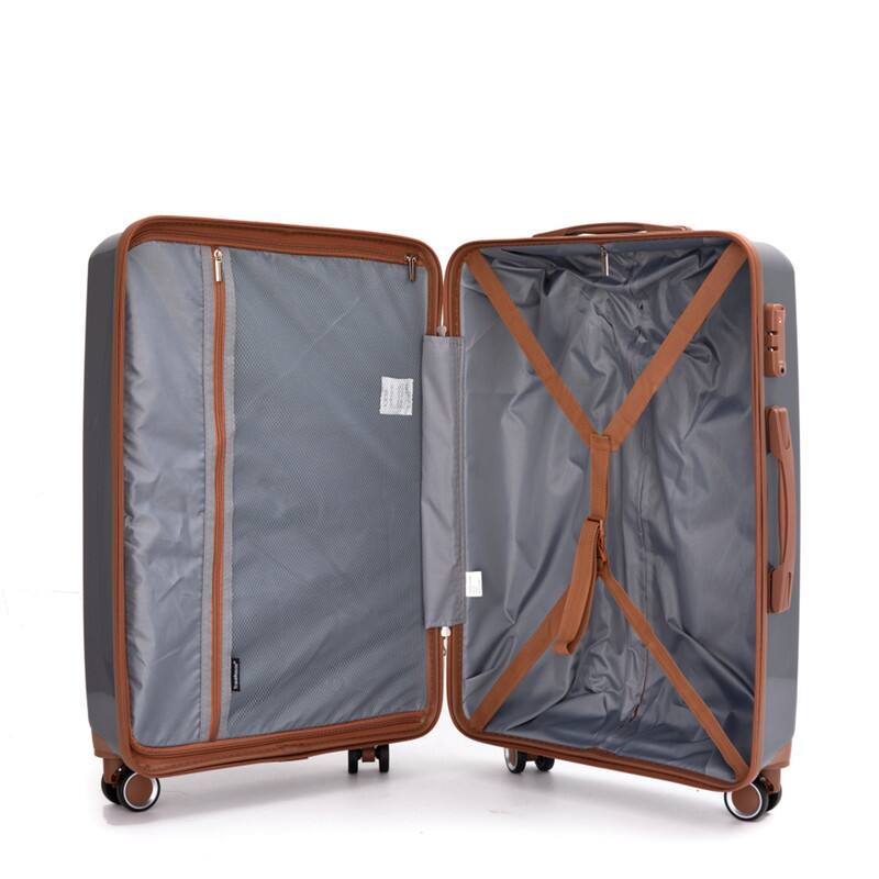 Alt View 2. HTUTWOO - 5-Piece Luggage Set -PP Hardshell Luggage Set with TSA Lock Durable Spinner Wheels,20/24/28" + Travel Bag & Toiletry Bag - DARK GREY.