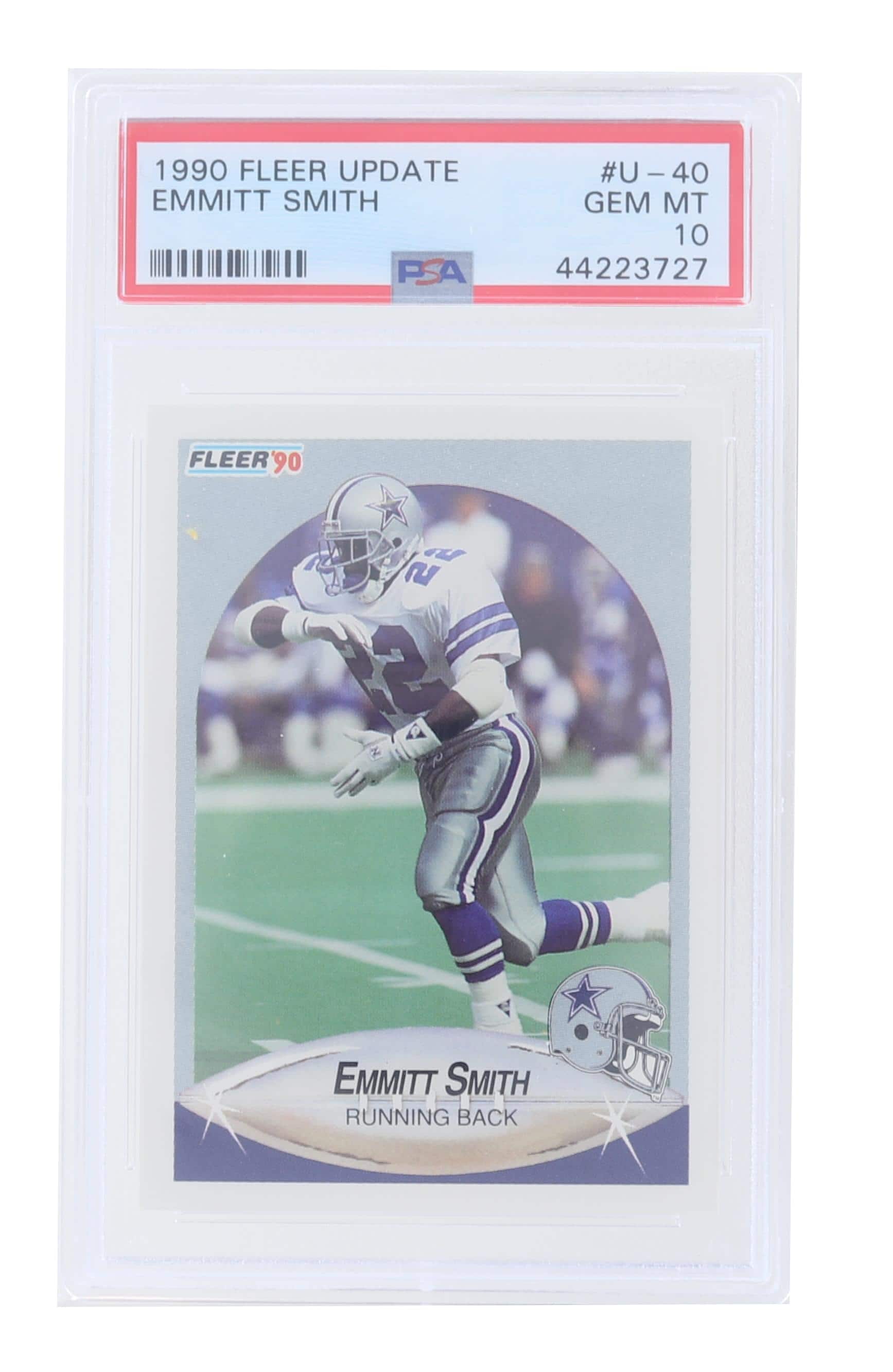 NFL - 1990 Fleer Update #U-40 Emmitt Smith RC Hof PSA 10 - Blue