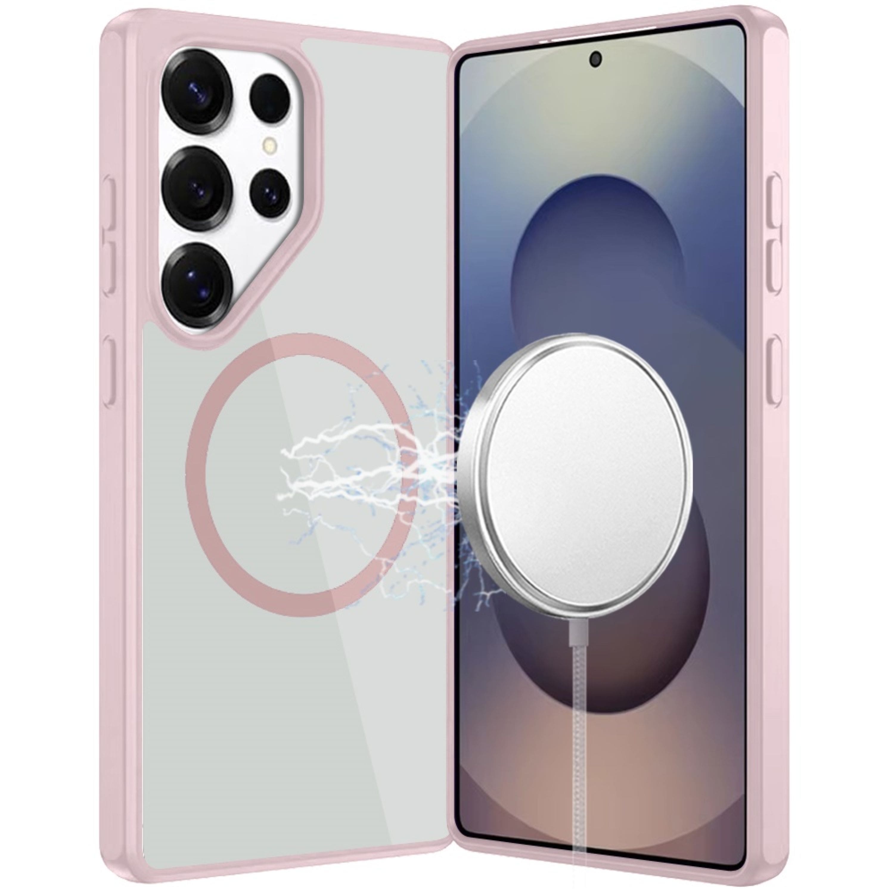 Kitcheniva - Premium Magnetic Circle Shockproof Plus Tempered Glass For Samsung S25 Ultra - Pink price history on PriceWatchPro