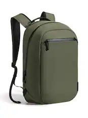 Front. ALPAKA - Essential Backpack 16L Lightweight Laptop Backpack for Work and Travel with 16-Inch Laptop Sleeve and Bottle Pocket - Green Axoflux 210D.