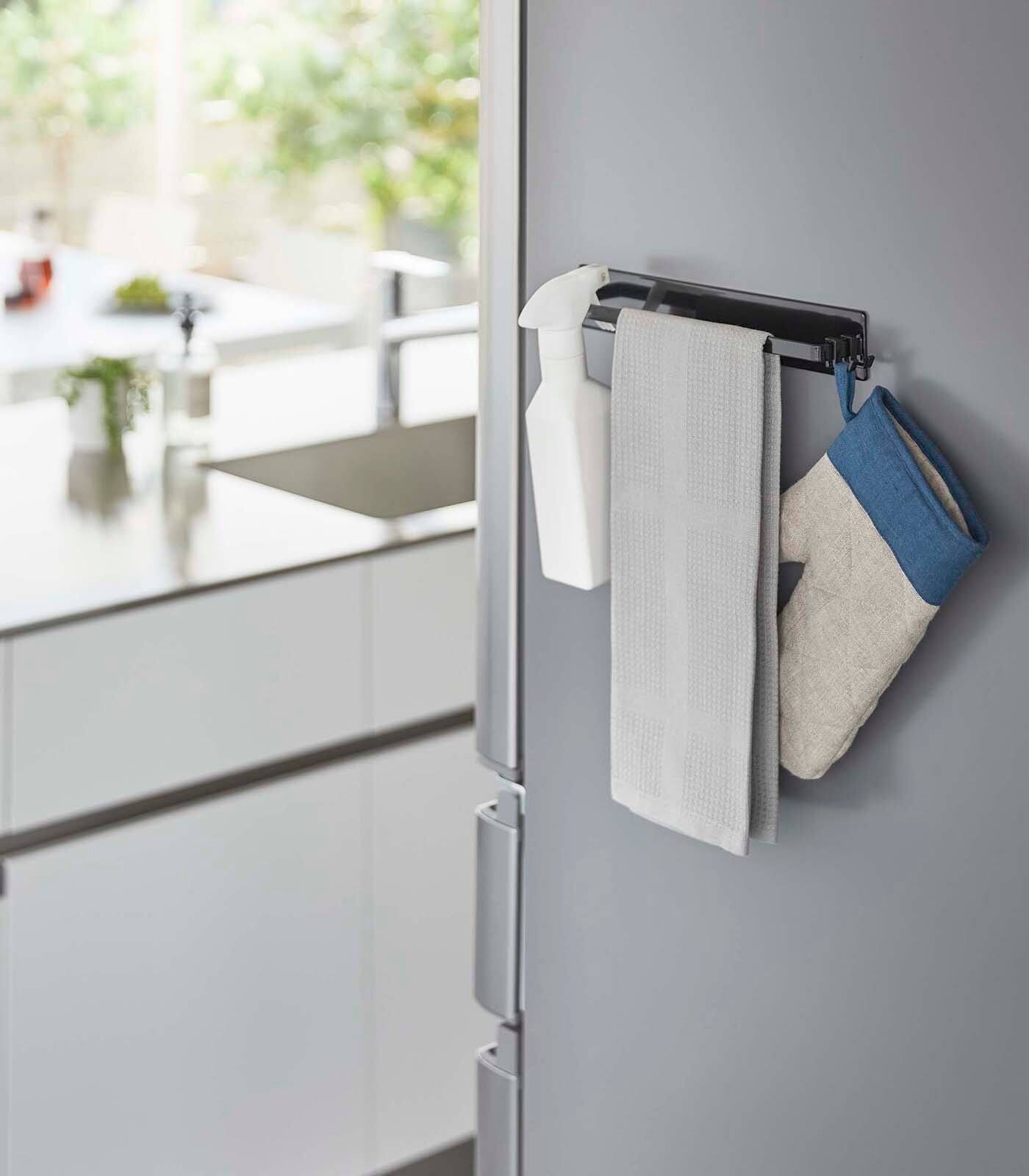 Alt View 8. Yamazaki Home - Magnetic Kitchen Towel Hanger - Steel - Black.