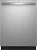 Front. GE - 24" Top Control Built-in Hybrid Stainless Steel Dishwasher with 3rd Rack, Bottle Jets, and 50 dBA - Stainless Steel.
