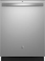 Front. GE - 24" Top Control Built-in Hybrid Stainless Steel Dishwasher with 3rd Rack, Bottle Jets, and 50 dBA - Stainless Steel.