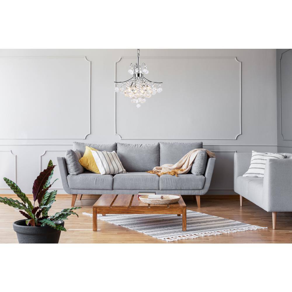 Angle. Elegant Lighting - Toureg 6 light Chrome Pendant Clear Royal Cut Crystal - Chrome.