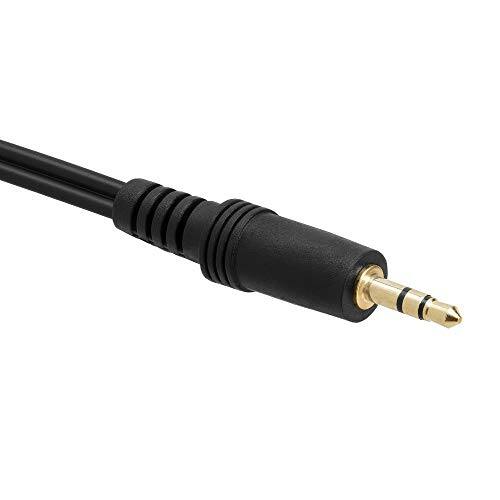 Left. Cmple.com - Cmple - Stereo Audio Y Adapter Cable, 3.5mm to RCA & RCA Splitter, Male to Female AUX Cable - AUX M to 2 F Stereo - Black.