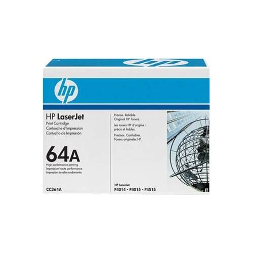 HP LaserJet Print Cartridge Cartouche d'impression Cartucho de Impresión 64A High impression impresión de alto rendimiento Precise Reliable Original HP Toner Les lonners HP d'origine précis of Sobles Preciosos Toner originales HP CC364A HP LaserJet P4014 P4015 P4515