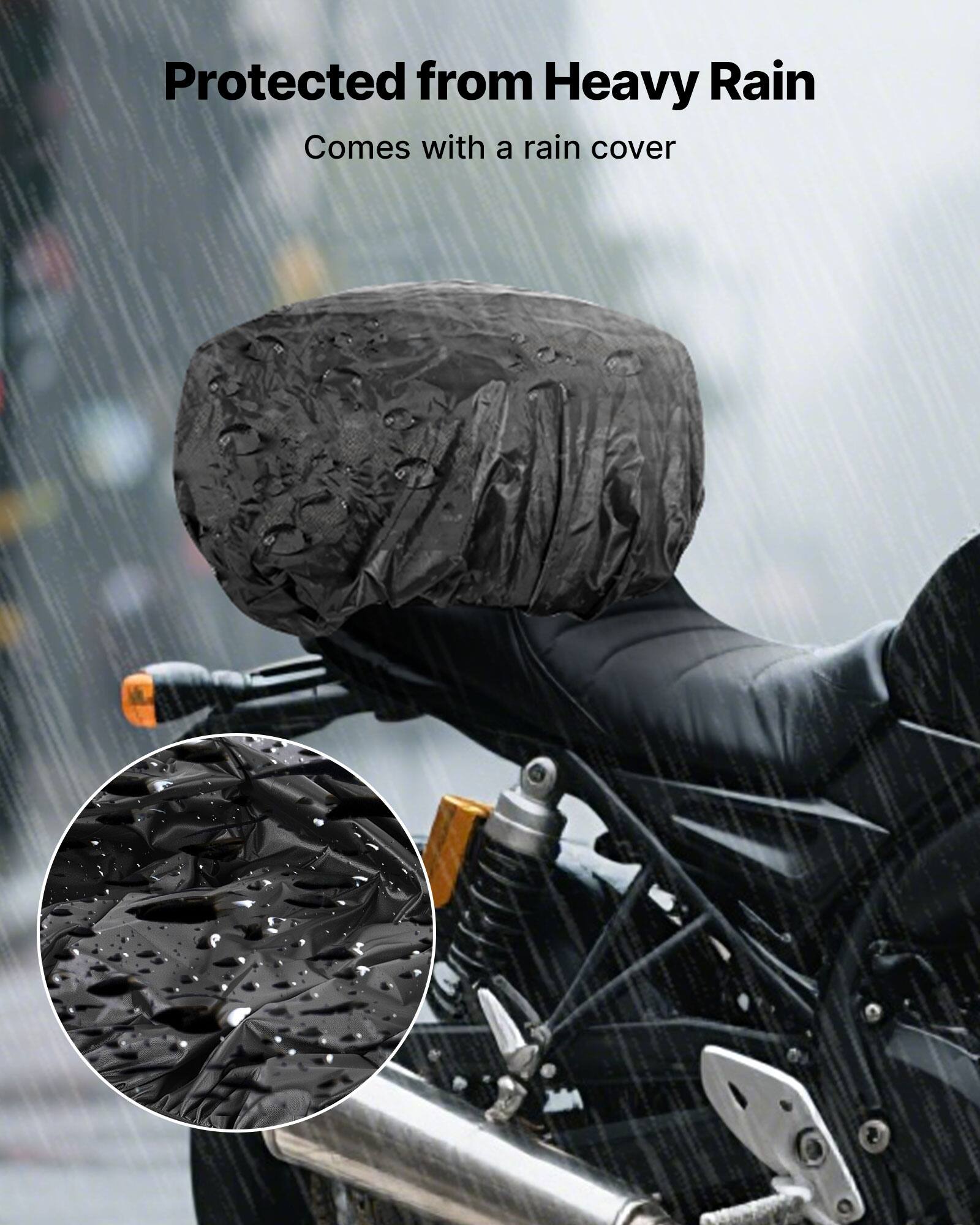 Protected from Heavy Rain  
Comes with a rain cover