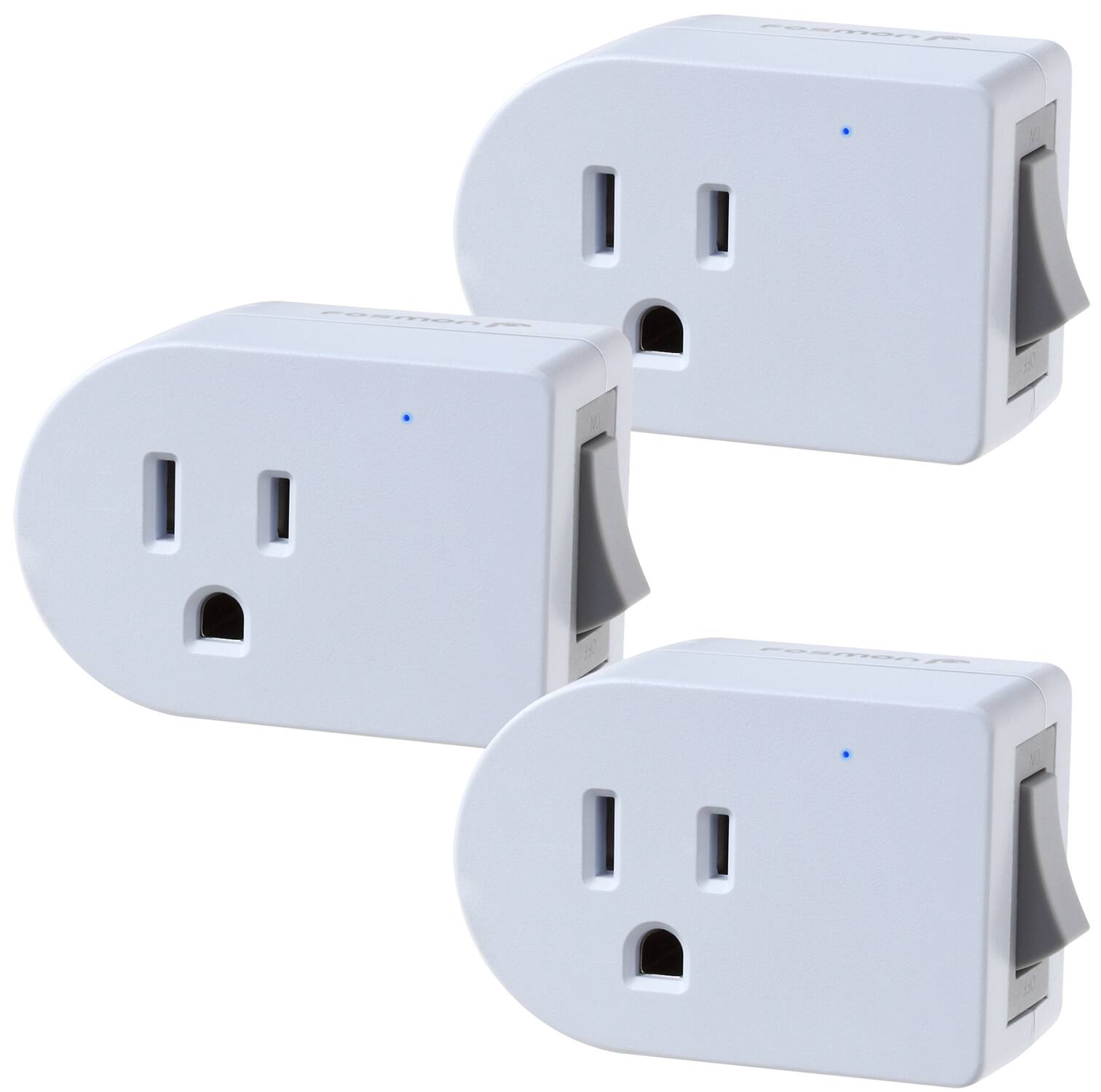 Front. Fosmon - [ETL Listed] 3 Pack Electrical Outlet Extender Plug Wall Outlet Splitter, Surge Protector Plug Adapter with Switch 245J - White.