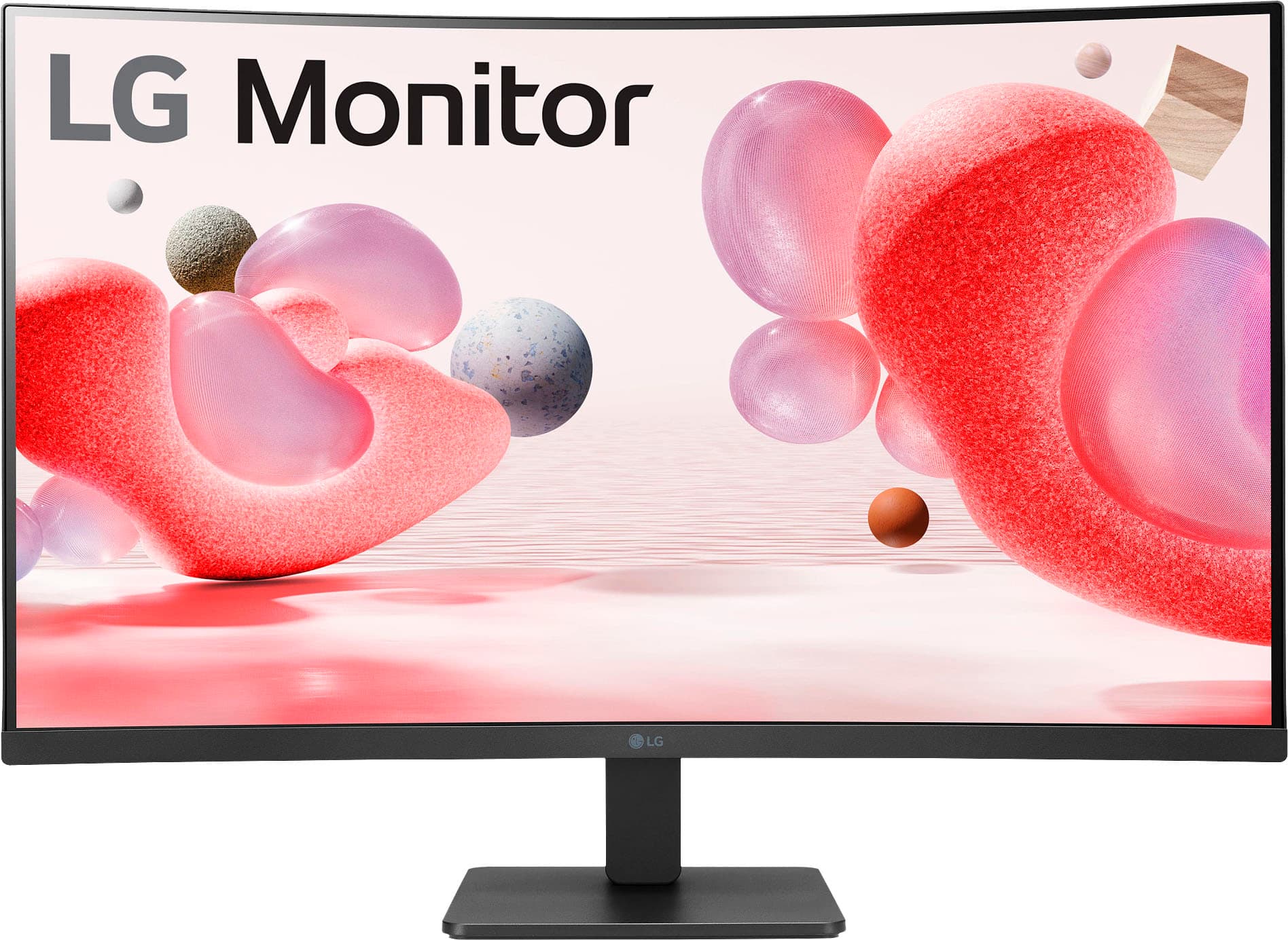 Front. LG - 32" VA Curved FHD 100Hz AMD FreeSync Monitor (HDMI) - Black.