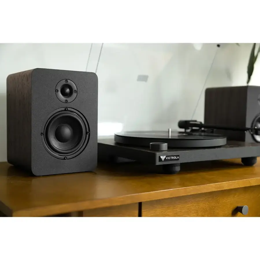 Alt View 23. Victrola - Premiere T1 Turntable System - Espresso.