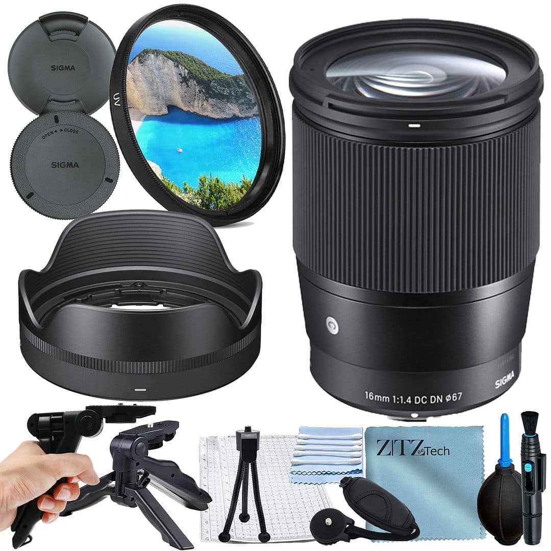 Bundle - Sigma - 16mm f/1.4 DC DN Contemporary Lens for Sony E Mount + UV Filter + ZeeTech - Black price history on PriceWatchPro