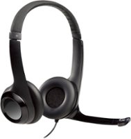 Logitech - H390 Wired USB On-Ear Stereo Headphones - Black - Front_Zoom