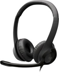 Logitech - H390 Wired USB Noise-Cancelling On-Ear Headset - Black - Front_Zoom