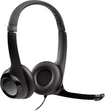 Logitech - H390 Wired USB On-Ear Stereo Headphones - Black