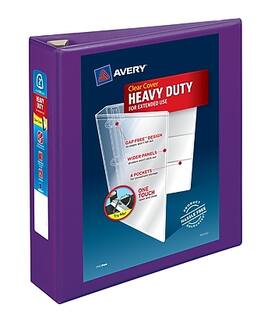 Avery - Heavy Duty 2" 3-Ring View Binders, One Touch EZD Ring - Purple