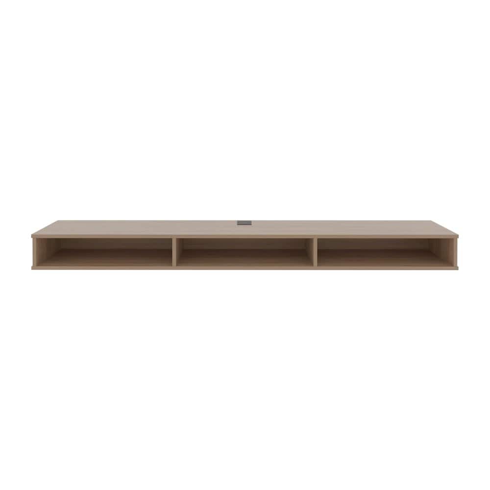 TuHome - Luft 71" Wide Floating Tv Stand Natural Oak MDF - Brown