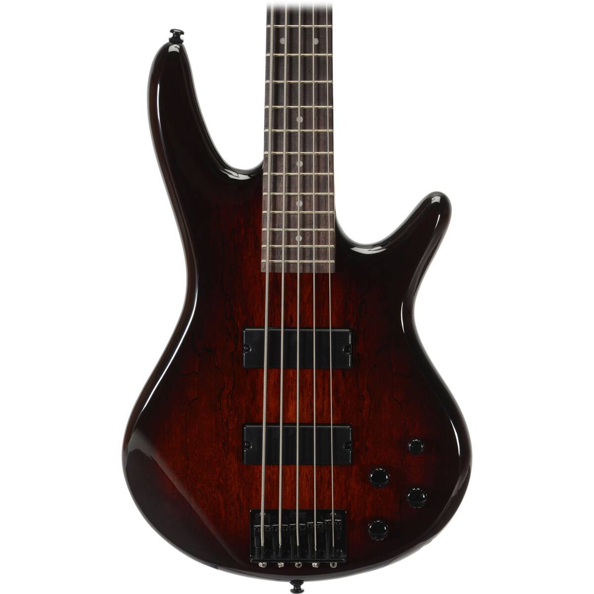 Alt View 4. Ibanez - Ibanez GIO Series GSR205SM 5-String Electric Bass Guitar, Rosewood Fretboard, Charcoal Brown Burst.