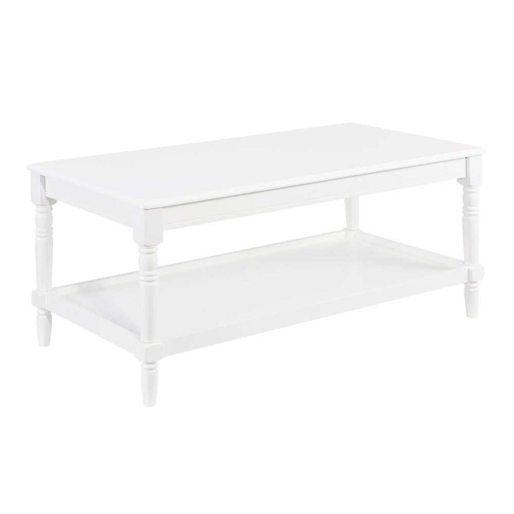 Front. Coaster Co. of America - French Country Manor No Tools Coffee Table with Shelf - White.