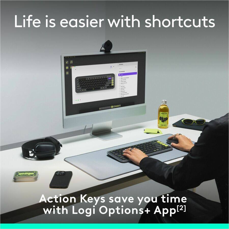 Life is easier with shortcuts

Action Keys save you time with Logi Options+ App[2]