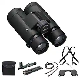 Nikon - PROSTAFF P7 10x42 Binoculars With Lens Pen, Waith Harness, & Flashlight - Black