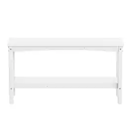 WestinTrends - Malibu 55" Outdoor Patio HDPE Adirondack 2-Tier Shelf Console Table - White