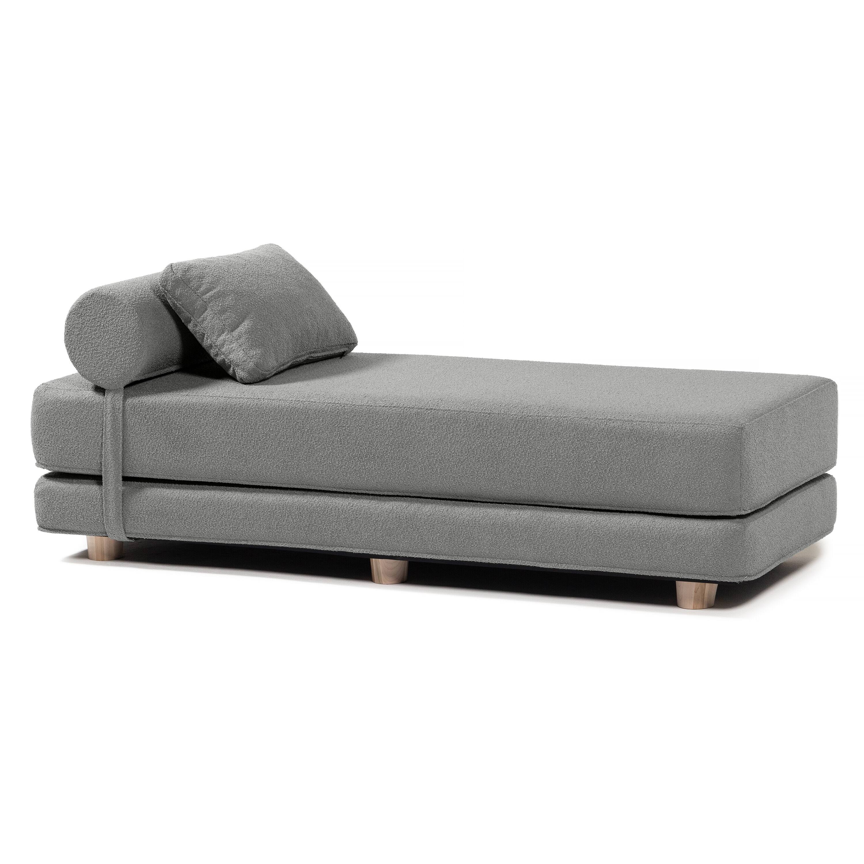 Front. Jaxx - Jaxx Avida Daybed Fold Out Queen Sleeper, Premium Boucle: Dark Grey - Dark Grey.