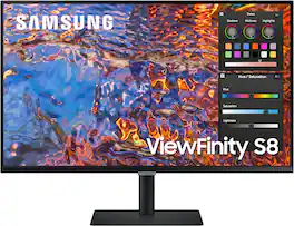 Samsung - Viewfinity 32" S8 (S80PB) UHD 4K Monitor with IPS Panel and Tilt Stand (USB, HDMI, DisplayPort) - Black