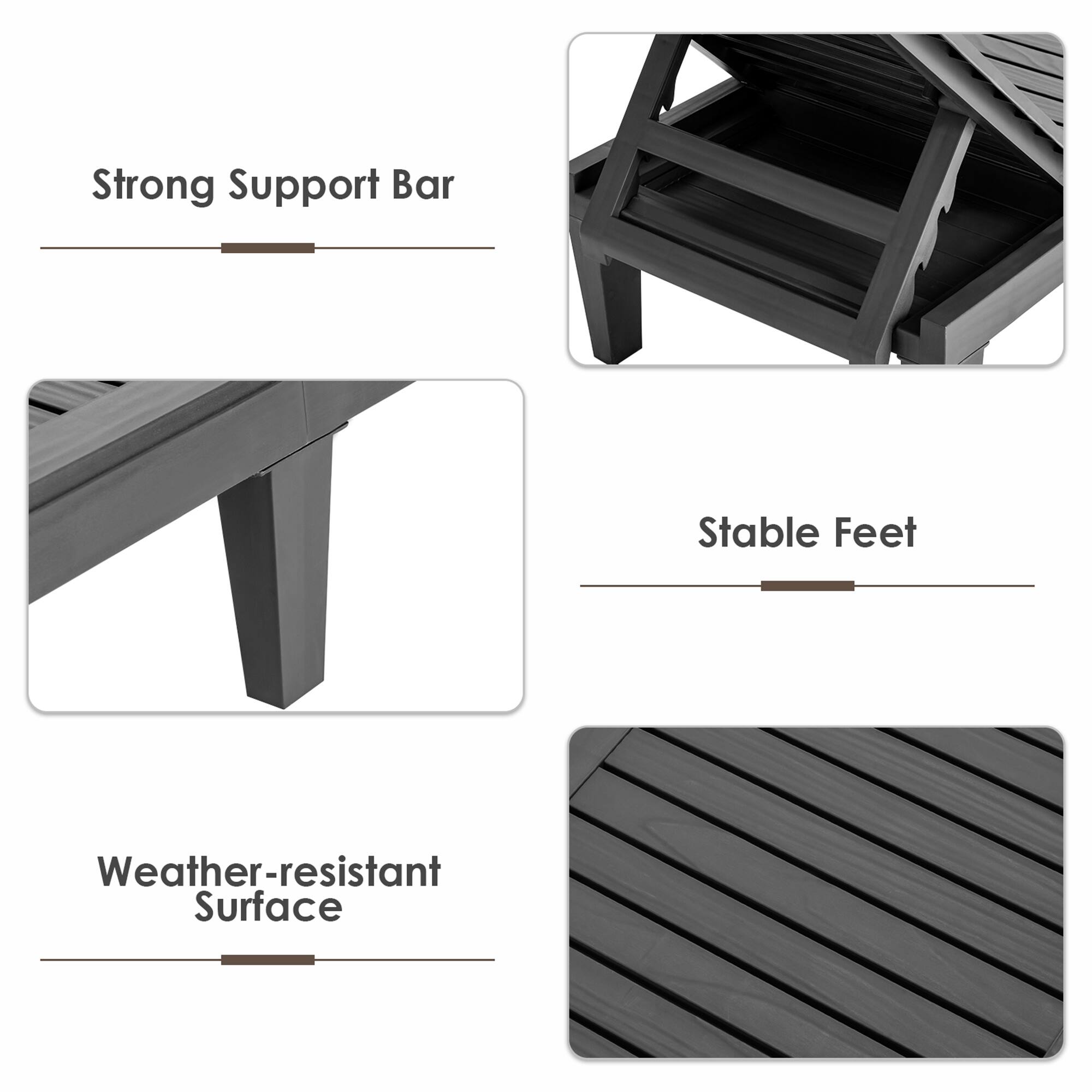 Strong Support Bar, Stable Feet, Weather-resistant Surface
